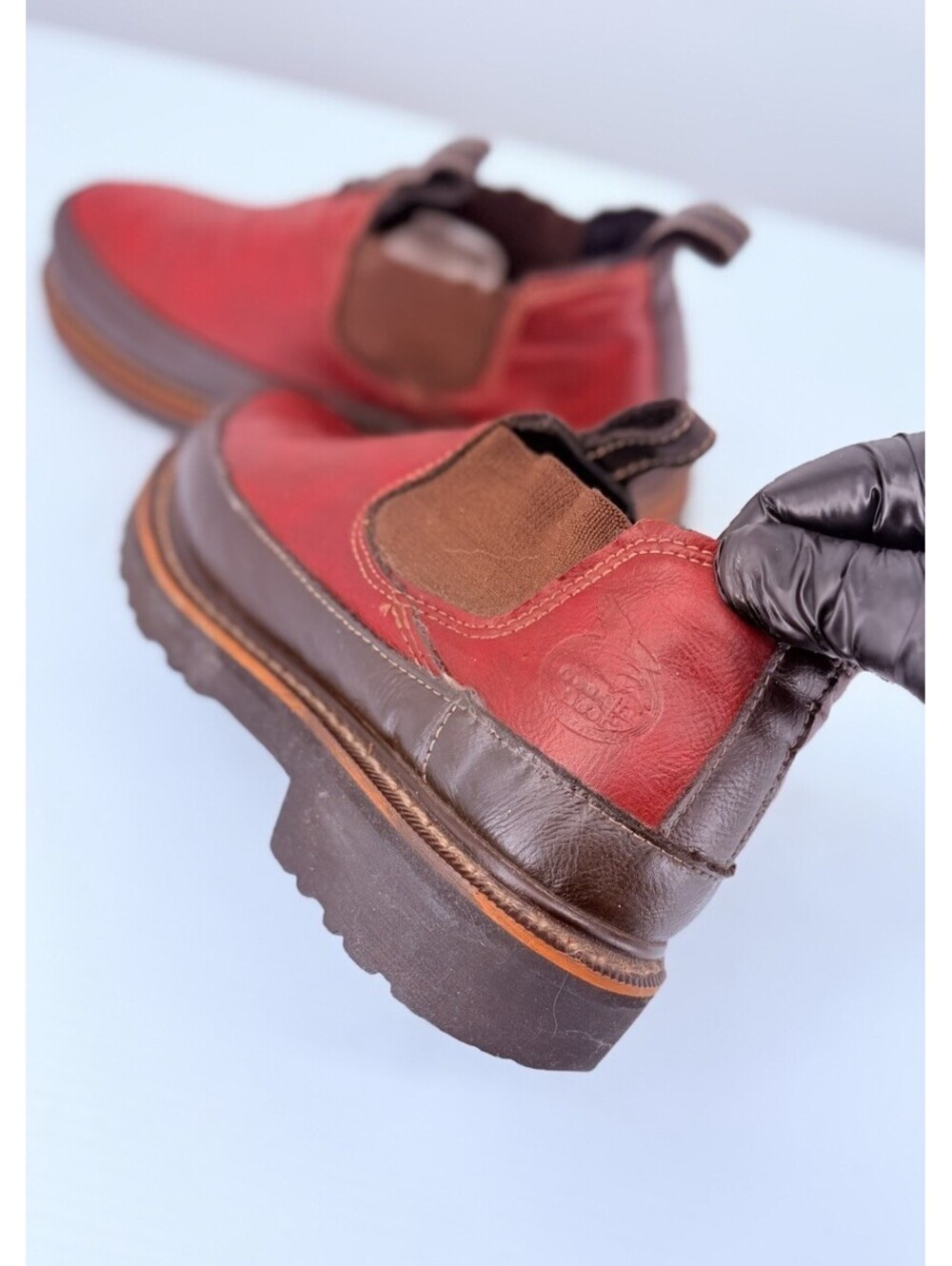 Georgia Giant GR185 Womens 8.5 M Romeo Red Leather Slip On Work Shoes Boots - Picture 6 of 10